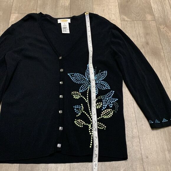 NWOT Talbots Embroidered Floral Button Down‎ Cardigan 3/4 Sleeve Sweater - Picture 5 of 8